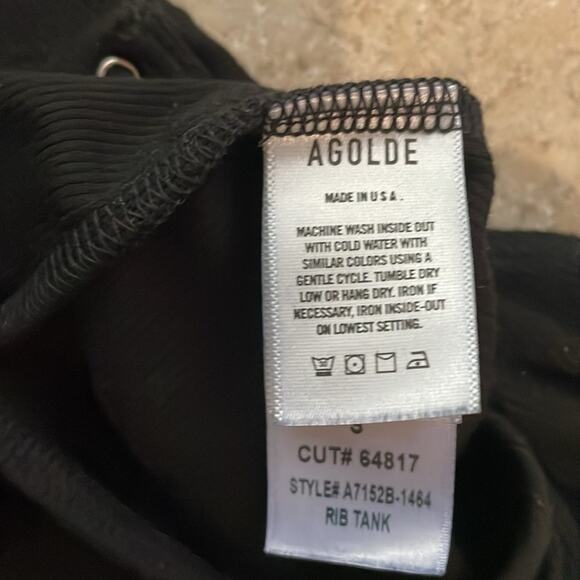 Agolde Ribbed Tank Bodysuit Black - Picture 15 of 16